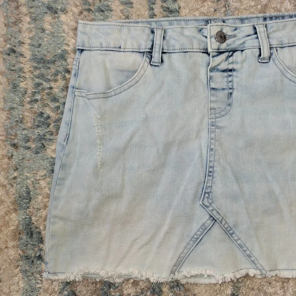 Justice Acid Wash Denim Skort sz 18 EUC